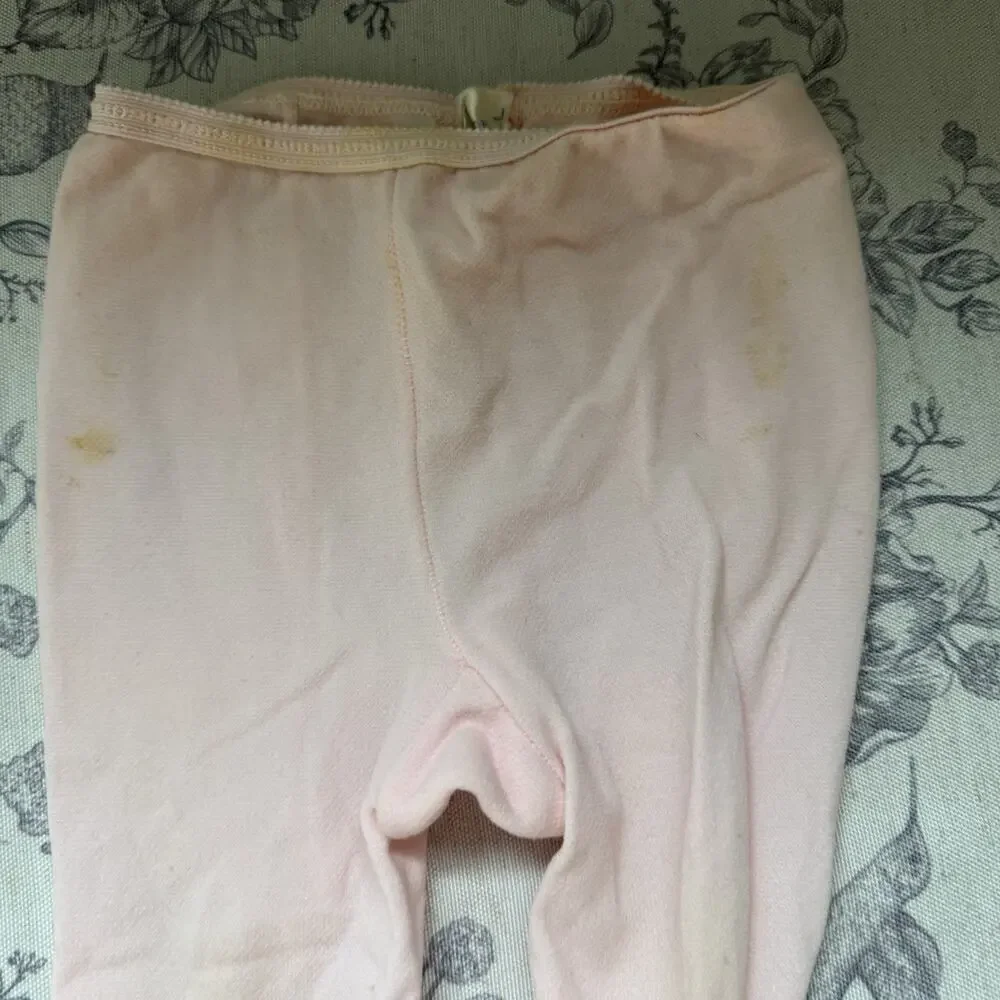 VTG 80s Infant Baby Girl 24 Months Tights Lot Ruffled Bottom White Red Blue Pink